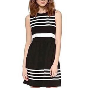 J. Crew Factory Daybreak Fit & Flare Black & White Dress